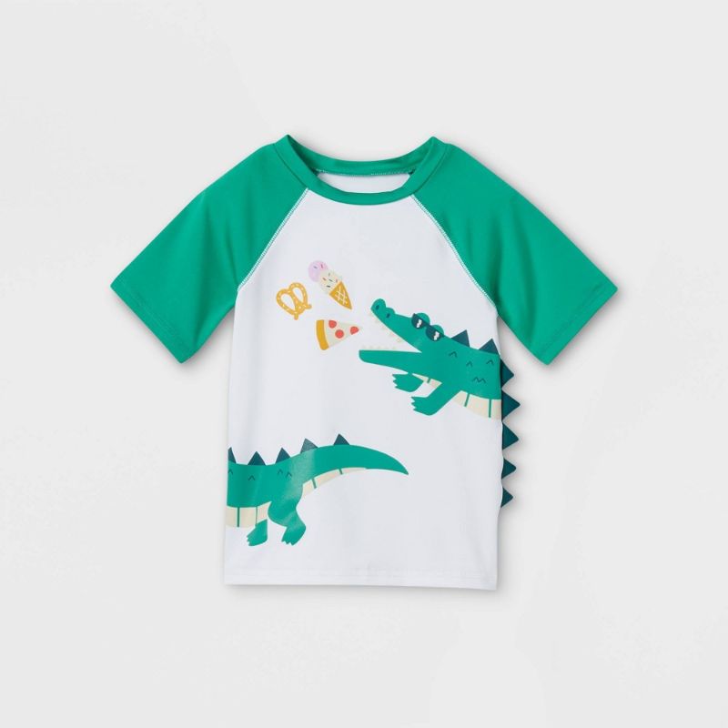 Photo 1 of 2 PK Baby Boys' Alligator Print Short Sleeve Rash Guard - Cat & Jack™-- SIZE 12M
