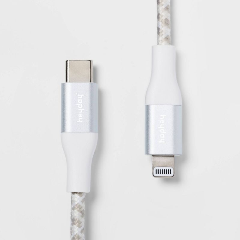 Photo 1 of Heyday 6' Lightning to USB-C Braided Cable - Ceramic White
