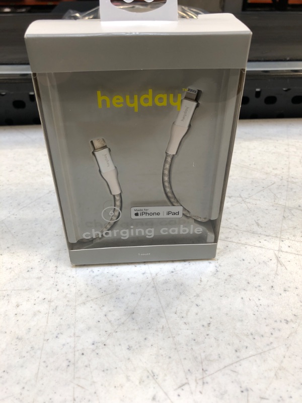 Photo 2 of Heyday 6' Lightning to USB-C Braided Cable - Ceramic White
