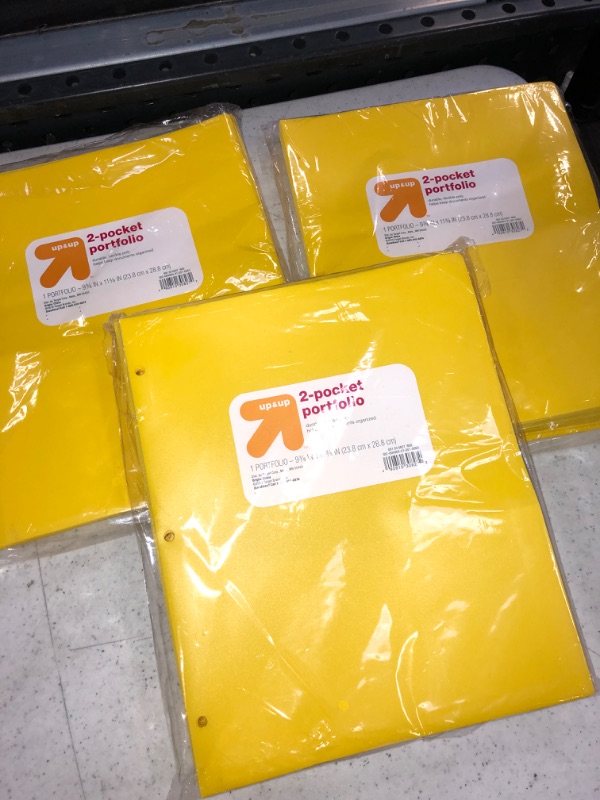 Photo 2 of 105 PCS OF Pocket Plastic Folder Yellow - up&up