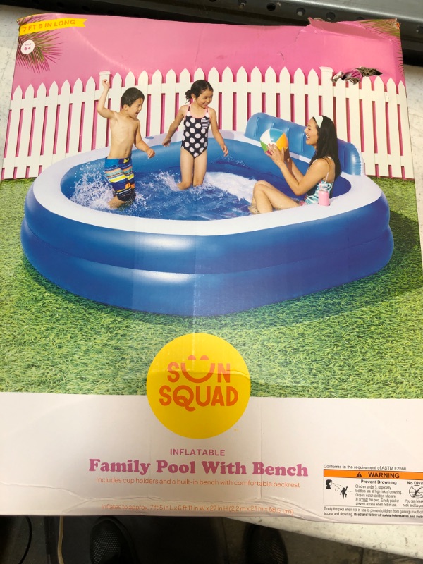 Photo 1 of 7.5' X 27" Family Above Ground Pool with Bench - Sun Squad™
