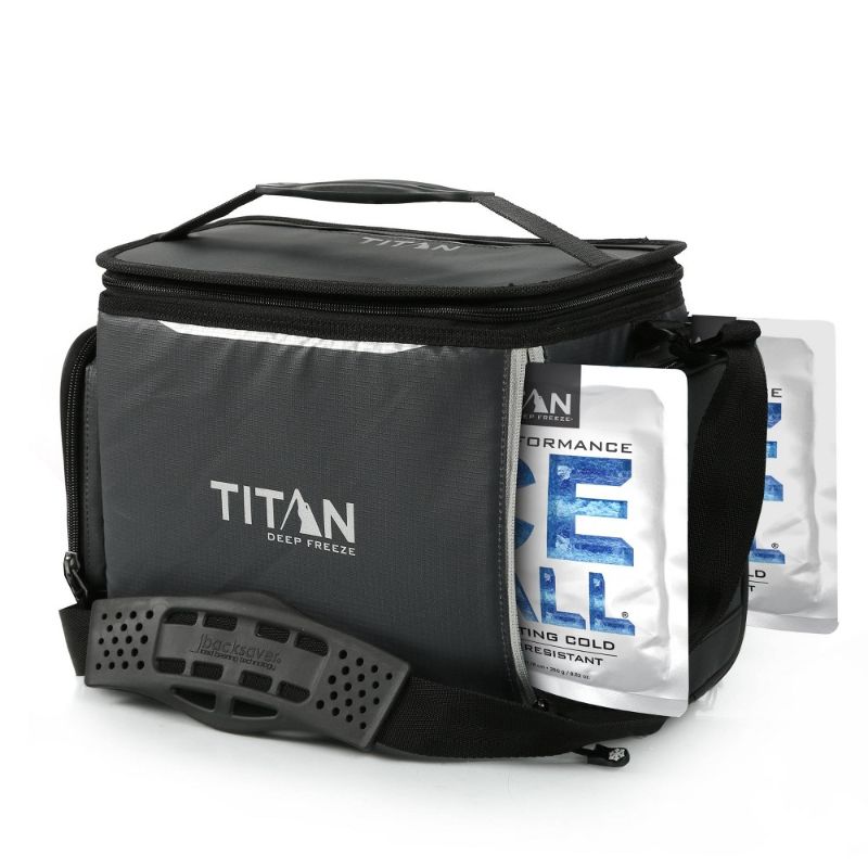 Photo 1 of Arctic Zone Titan Deep Freeze Fridge Cold 12 Can Duffel Lunch - Black/Silver ICE PACKS NOT INCLUDED