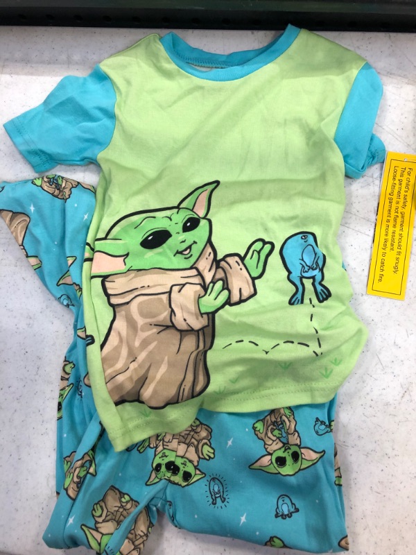 Photo 2 of Boys' Star Wars Baby Yoda 2pc Snug Fit Pajama Set - Green/Blue size 8

