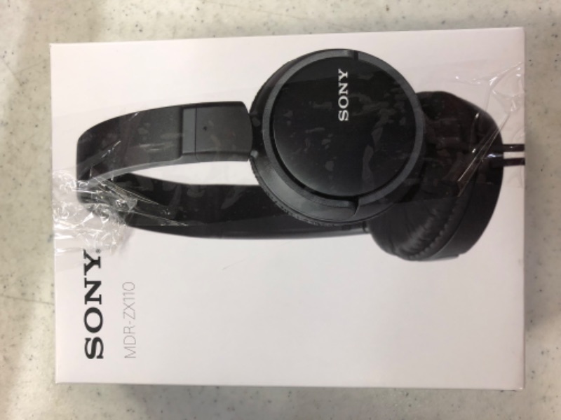 Photo 2 of Sony MDR-ZX110 BC ZX Series Compact Folding Stereo Headphones Black
