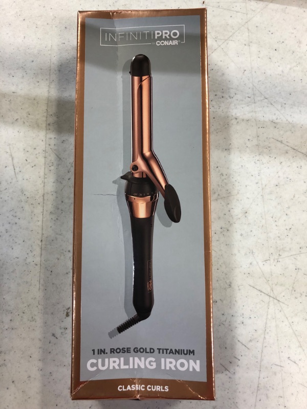 Photo 2 of Conair Infinitipro Rose Gold Titanium Curling Iron, 1-Inch