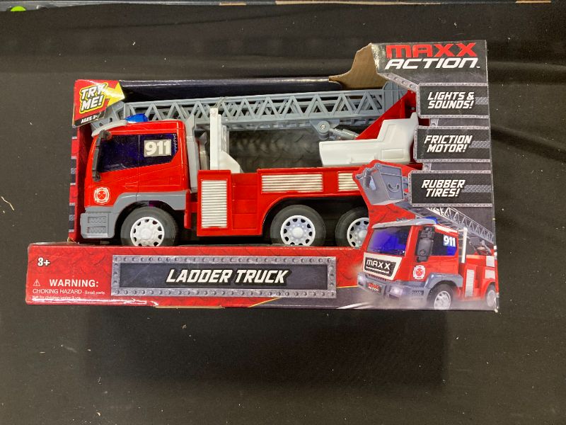 Photo 2 of Maxx Action Realistic Play Vehicle Trucks, Fire Truck with Ladder, Unisex