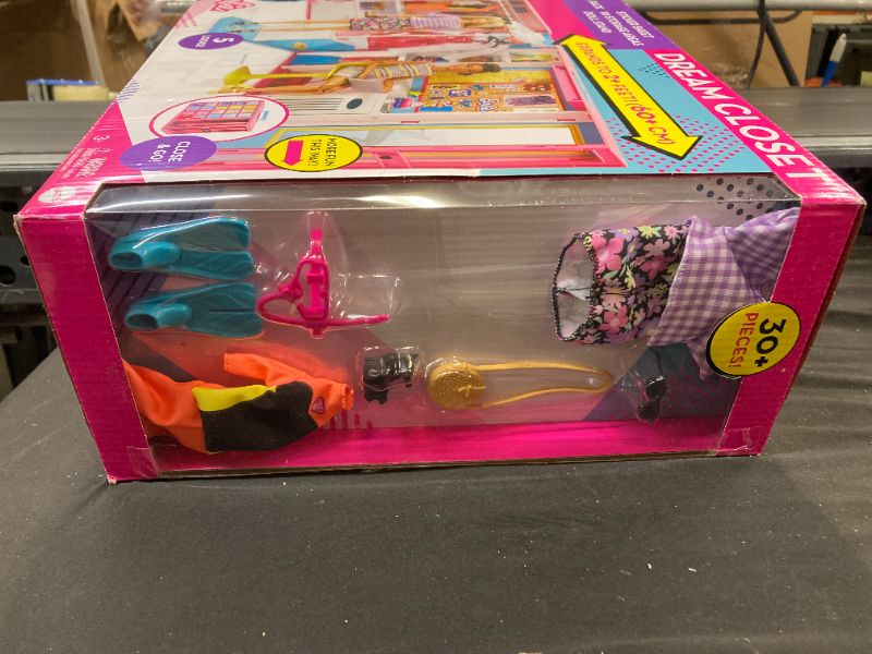 Photo 1 of Barbie Dream Closet Fashion Wardrobe Storage with Clothes and Accessories, Pink **-Brand New Factory Sealed-**