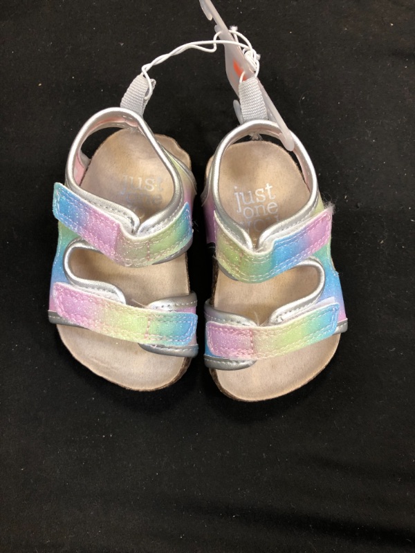 Photo 2 of Carter's Just One You Baby Girls' Rainbow Sandals -  SIZE 3, Green
