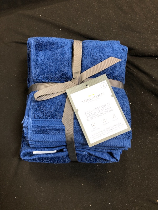 Photo 2 of 6pc Performance Bath Towel Set Blue - Threshold
