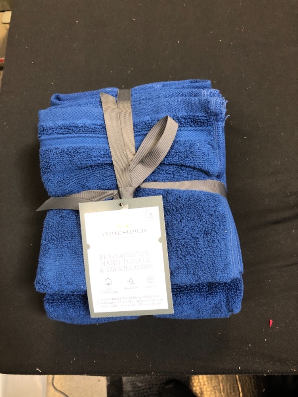 Photo 2 of 6pc Performance Bath Towel Set Blue - Threshold
