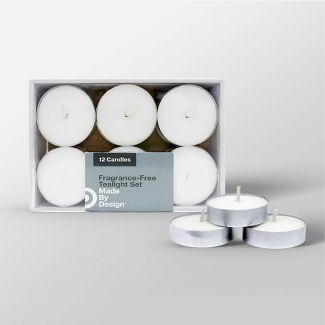 Photo 1 of 0.4" x 1.5" 12pk Unscented Tealight Candle Set Cream & 0.4" x 1.5" 12pk Unscented Tealight Candle Set White ( 8 ITEM LOT ) 

