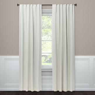 Photo 1 of 1pc Blackout Aruba Linen Window Curtain Panel - Threshold™ SIZE 50'W X 95' L 

