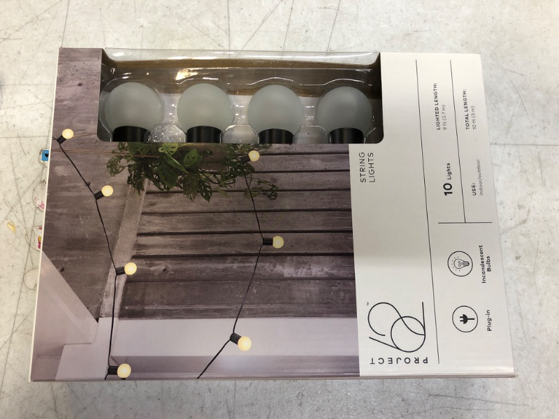 Photo 1 of 10ct Incandescent Outdoor String Lights G40 Frosted White Bulbs - Project 62