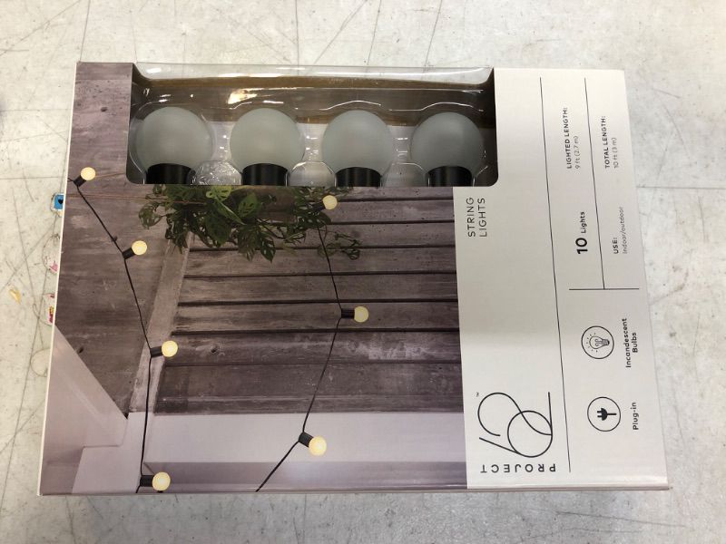 Photo 2 of 10ct Incandescent Outdoor String Lights G40 Frosted White Bulbs - Project 62