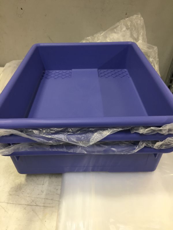 Photo 1 of 14" X 3" PLASTIC PAPER STORAGE BIN PACK OF 3