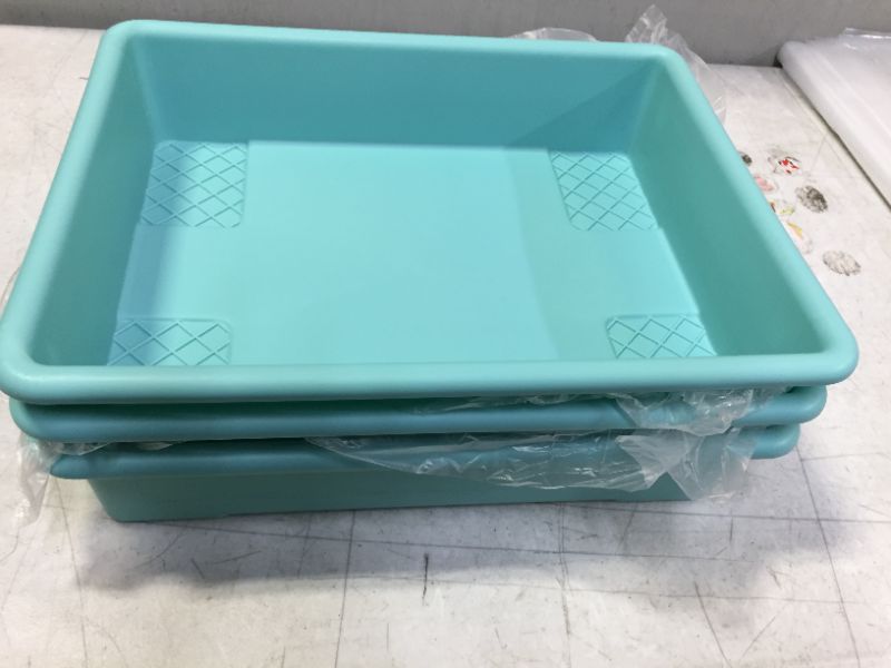 Photo 1 of 14" X 3" PLASTIC PAPER STORAGE BIN PACK OF 3