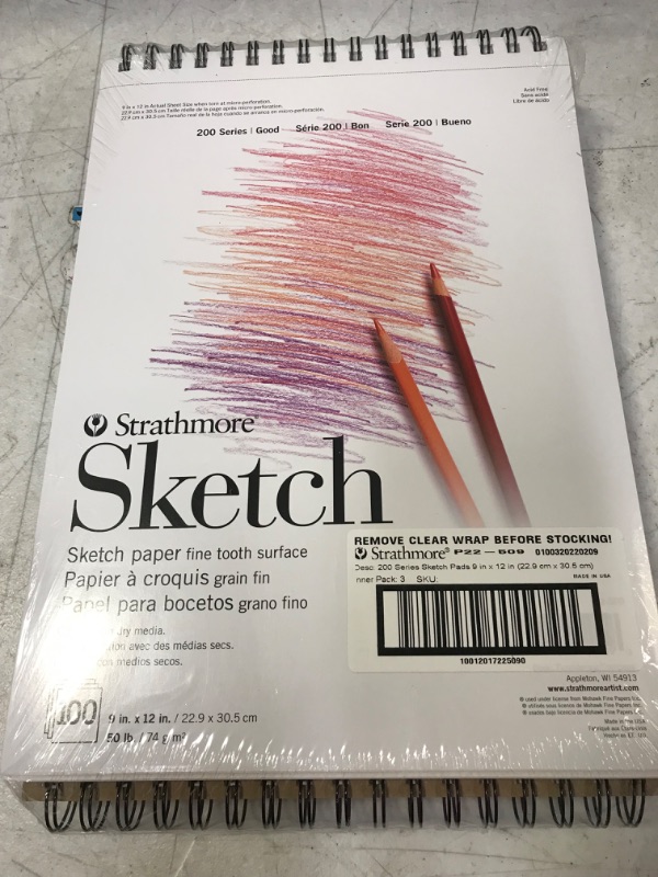Photo 2 of 9"x12" Spiral Sketch Paper Pad Dots 100 Sheets - Strathmore set of 3

