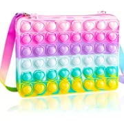 Photo 1 of Genovega Pop Rainbow Purse for Girls Toys Bag Kid School Shoulder Handbag Pack Backpack Birthday Wallet Pink Toy Gift for 2022 Stuffers 3 4 5 6 7 8 9 10 11 12 Years Old Sensory
