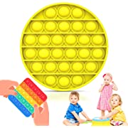 Photo 1 of HEADMALL Pop Bubble Fidget Toy for Adults Stress Relief, Bubble Popping Sensory Toy for Kids Training?with CPC Certification Warranty for One Year Replacement (Round/Yellow-4PCS)
