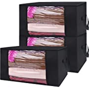 Photo 1 of 3 Pack Capacity Clothes Storage Bag Organizer,Large Storage Bags, with Reinforced Handle Thick Fabric Clear Window,Foldable Organizer?For Comforter, clothing?Closet?Blanket, Bedding
