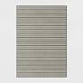 Photo 1 of 7' x 10' Powerloom Stripe Outdoor Rug Sage/Charcoal Gray - Threshold designed 