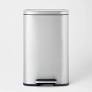 Photo 1 of  45L Rectangular Step Trash Can Silver - Brightroom - LARGE DENT 