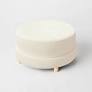 Photo 1 of  Wilmington Upholstered Round Ottoman Cream Boucle (FA) - Threshold designed - item is dirty 