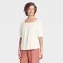 Photo 1 of  Women's Puff Short Sleeve Square Neck Top - Knox Rose White size xxl 