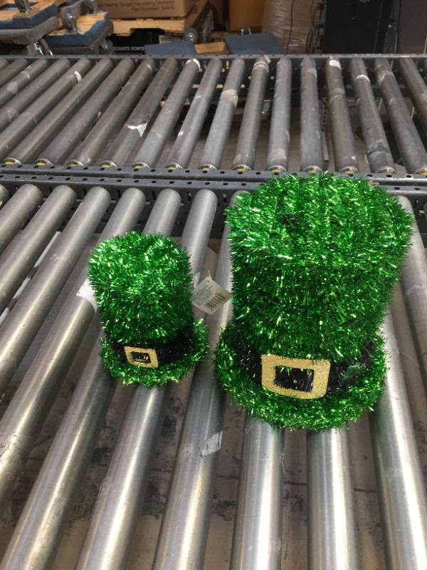 Photo 2 of amscan St. Patrick's Day 3-D Top Hat Decorations, Green, Assorted Sizes
