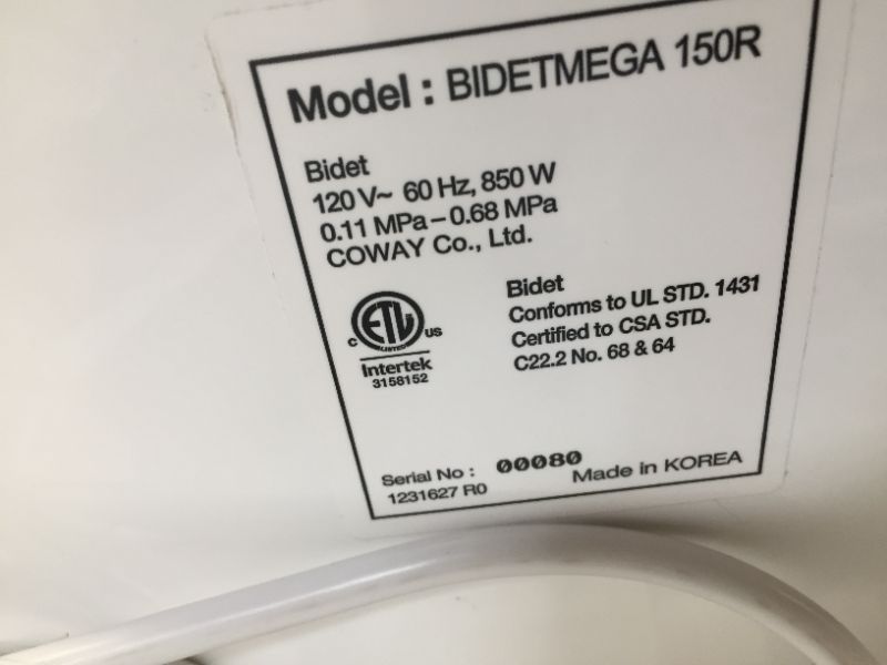 Photo 5 of Coway Bidetmega 150 Smart Electronic Bidet Seat with Innovative i-WAVE Technology (For Rounded Toilet Bowl), Bidetmega 150R, White
