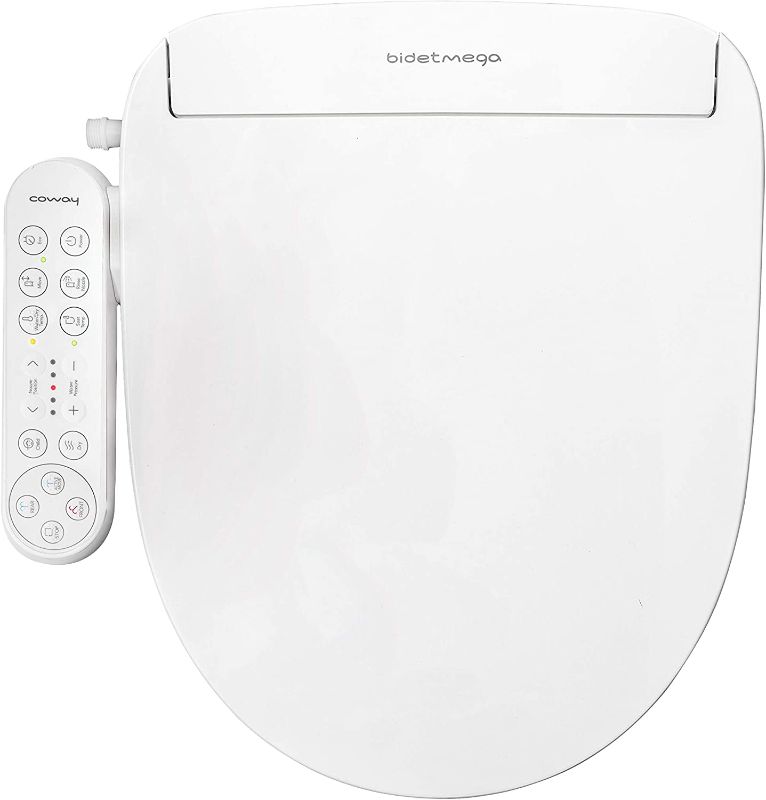 Photo 1 of Coway Bidetmega 150 Smart Electronic Bidet Seat with Innovative i-WAVE Technology (For Rounded Toilet Bowl), Bidetmega 150R, White
