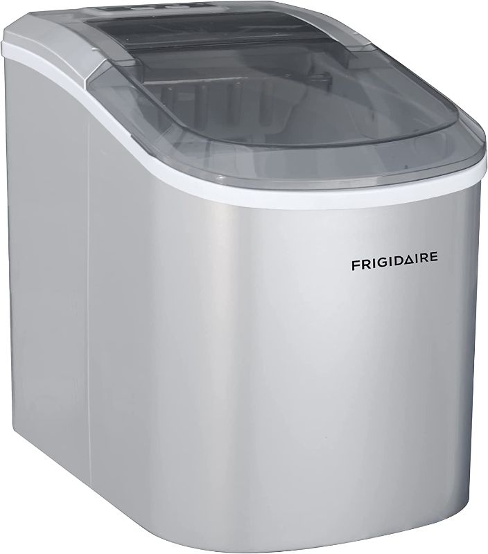 Photo 1 of Frigidaire EFIC189-Silver Compact Ice Maker, 26 lb per Day, Silver & Perfect Stix Icebag10TT-50 Ice Bag with Twist Tie Enclosure, 10 Lbs (50/Pk) (Pack of 50)
