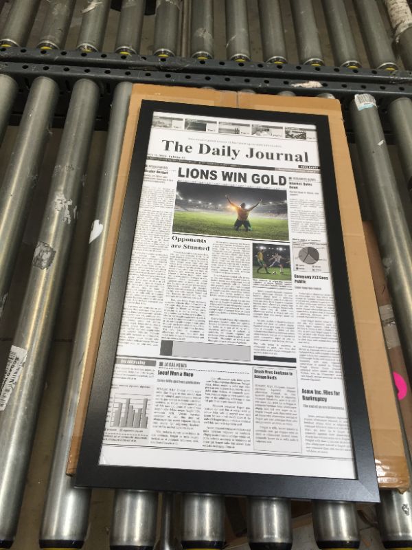 Photo 2 of Americanflat 11x22 Newspaper Frame In Black - Assorted Media Article Cover Frame - Hanging Hardware Included - 22x11 Front Page Newspaper Picture Frame
