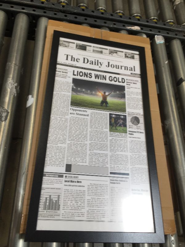 Photo 3 of Americanflat 11x22 Newspaper Frame In Black - Assorted Media Article Cover Frame - Hanging Hardware Included - 22x11 Front Page Newspaper Picture Frame
