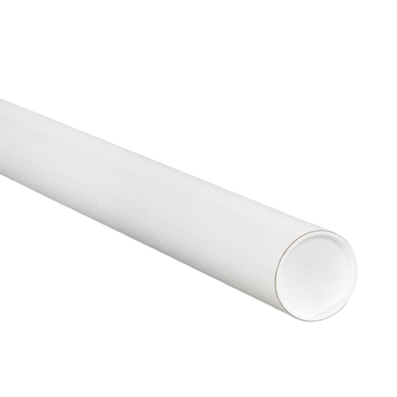 Photo 1 of Aviditi White Mailing Tubes with Caps, 3" x 18", Pack of 24, for Shipping, Storing, Mailing, and Protecting Documents, Blueprints and Posters
