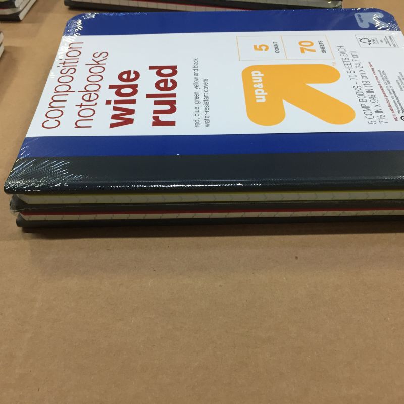 Photo 3 of 6----5pk Wide Ruled Solid Composition Notebooks - up & up™

