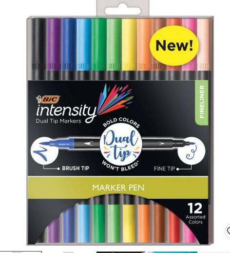 Photo 1 of 2----12ct Permanent Markers Intensity Dual Tip - BIC


