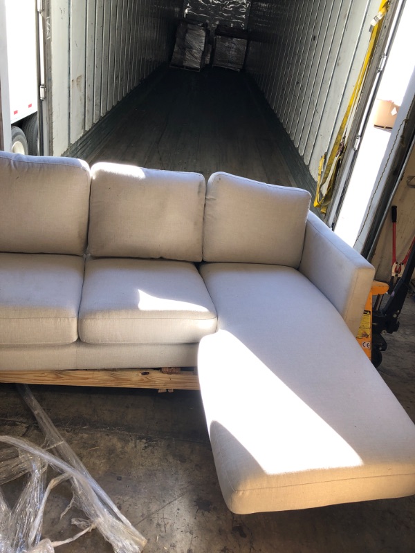 Photo 1 of  Convertible Sectional Sofa, L Shaped Couch with Linen Fabric----very dirty from shipping intense cleaning needed 