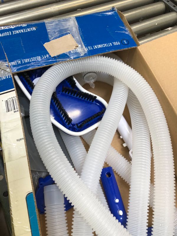 Photo 3 of Bestway 58234 Above Ground Pool Cleaning & Maintenance Accessories Set Kit for Filter Pumps with a 530 GPH Flow Rate - Blue----missing parts --sale for parts only 
