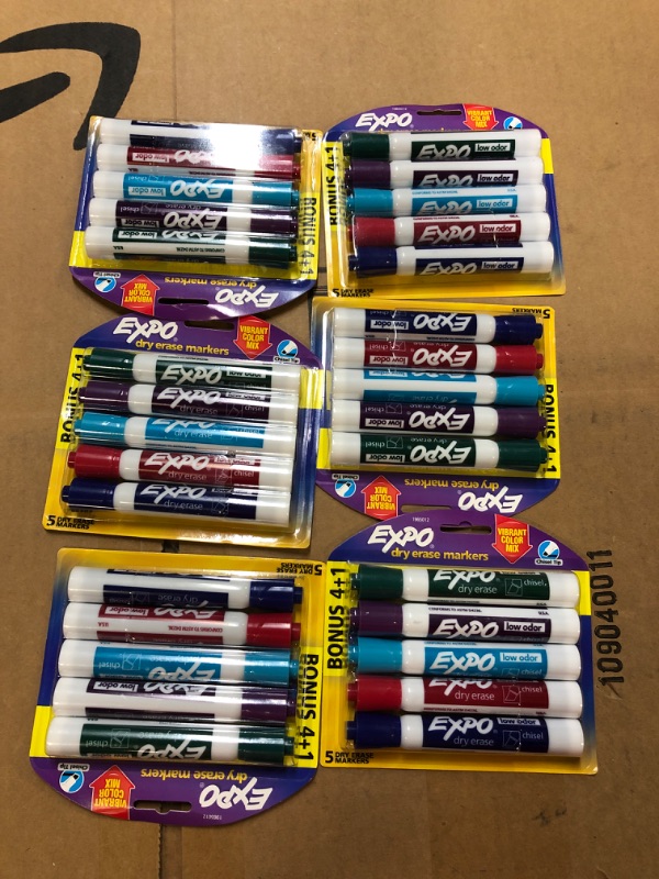 Photo 2 of Expo Intense Colors Low Odor Chisel Tip Dry Erase Markers-----PACK OF 6