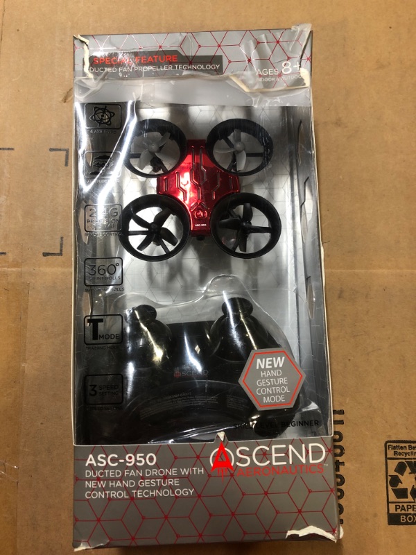 Photo 1 of Ascend Aeronautics ASC-950 Ducted Fan Drone with Hand Gesture Control Technology----- UNABLE TO TEST--- DAMAGED BOX