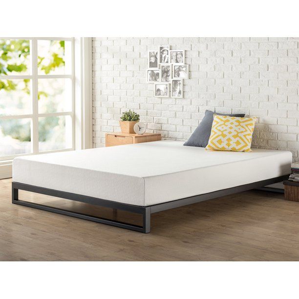 Photo 1 of 7 Inch Heavy Duty Low Profile Platforma Bed Frame, Mattress Foundation, Boxspring Optional, Wood Slat Support, King