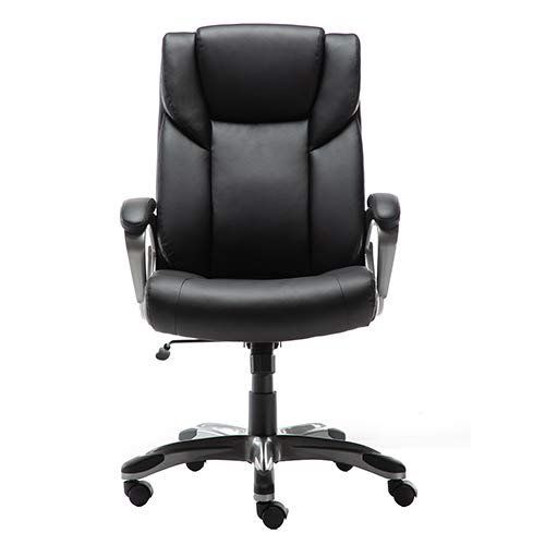 Photo 1 of Basics High-Back Bonded Leather Executive Office Computer Desk Chair - Black
