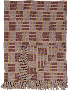 Photo 1 of Bloomingville Woven Recycled Cotton Blend Fringe Blanket Throw, Single, Multicolor, No Box Packaging, Moderate Use, Minor Fraying on Edges
