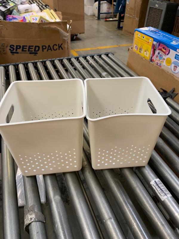 Photo 1 of 2 Pack Bundle, Plastic Storage Bins