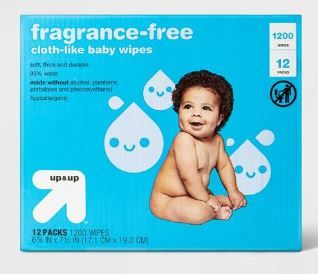 Photo 1 of Fragrance-Free Baby Wipes - up & up™ (1200) , Box Packaging Damaged, Item is New


