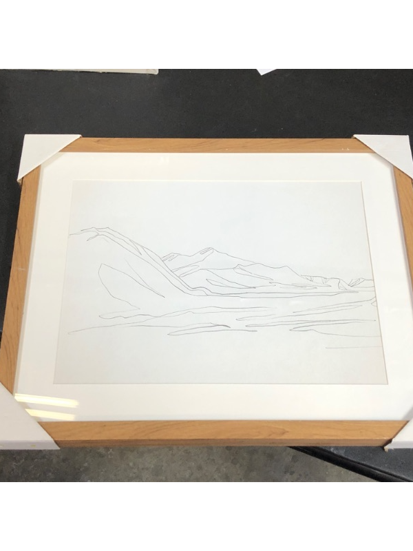 Photo 2 of 16" x 20" Landscape Line Drawing Framed Wall Art - Threshold™