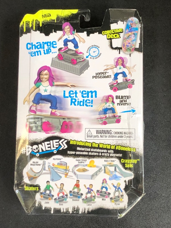 Photo 3 of #Boneless Super-Charged Mini Toy Stunt Skateboard with Poseable Skater - Mia


