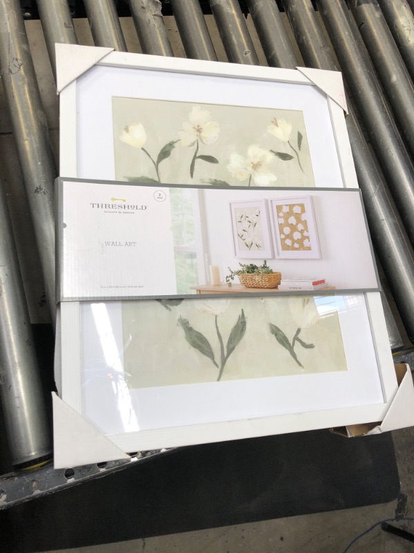 Photo 2 of (Set of 2) 16 x 20 Loose Floral Framed Wall Art - Threshold