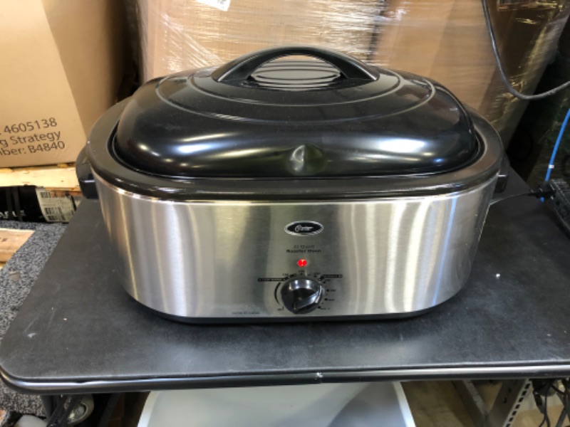 Photo 3 of 22 qt. Roaster Oven with Self-Basting Lid in Stainless Steel